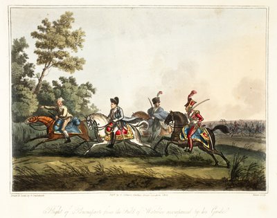 Flight of Buonaparte from the Field of Waterloo Accompanied by His Guide, engraved by Rouse by George Cruikshank